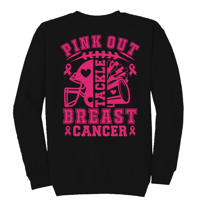 Pink Out Ribbon Football Breast Cancer Awareness Sweatshirt